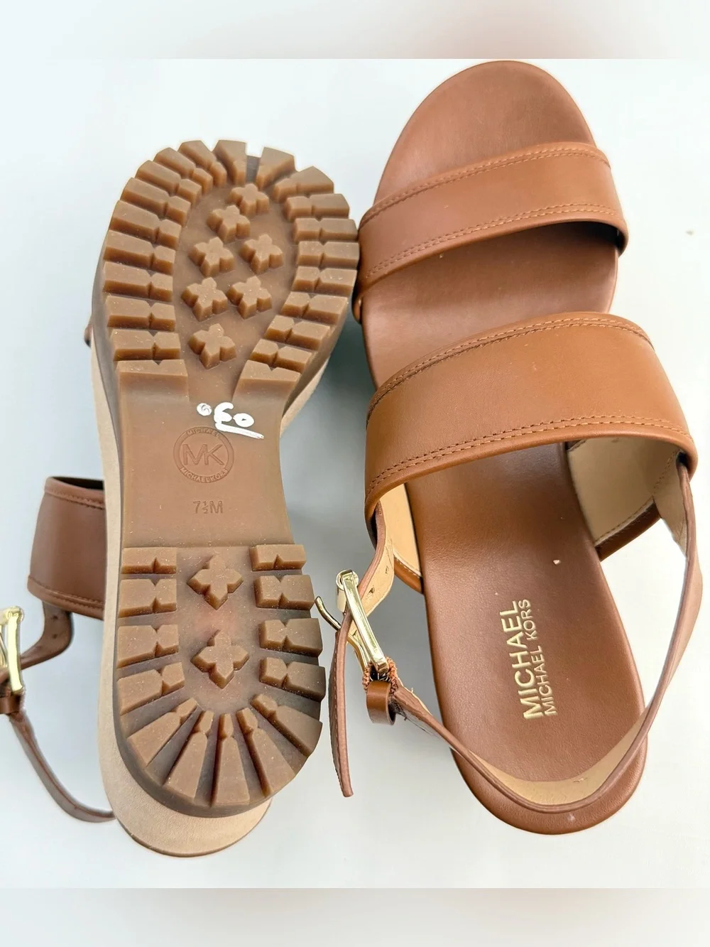 MICHAEL Michael Kors Cognac Double-Strap Platform Sandal